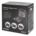 Sandwich-maker 3 in 1, 2 felii, 800W - Zokura - imagine 11