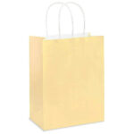 Set 100 Pungi de Hartie cu Maner, 32x12x40 cm, 90 g/m², Crem