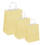 Set 100 Pungi de Hartie cu Maner, 32x12x40 cm, 90 g/m², Crem - imagine 2
