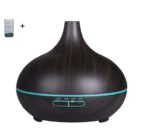 Difuzor Aromaterapie/Umidificator cu Led color si Telecomanda, wenge 550 ml, Silentios