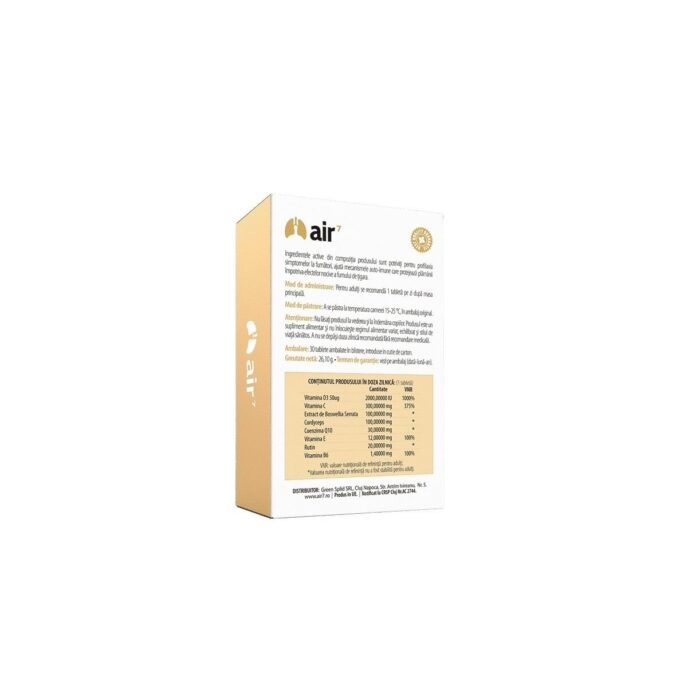Air7 Vitamina plamanilor pentru fumatori 30 comprimate supliment alimentar - imagine 2