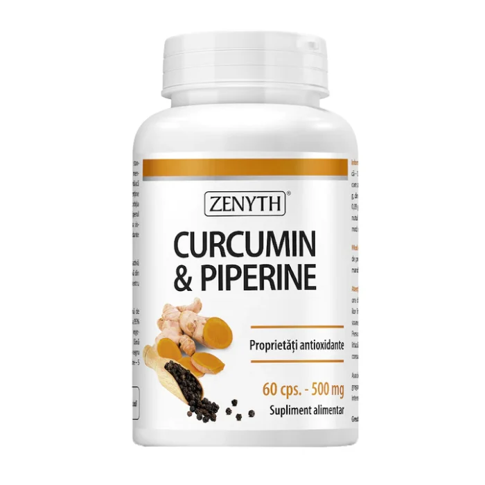 Supliment alimentar Curcumin & Piperine, Zenyth, 60 capsule - imagine 1