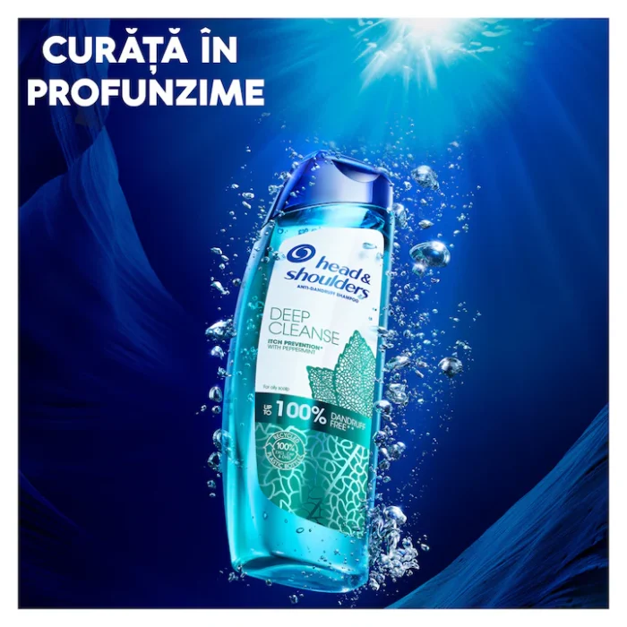 Sampon Head & Shoulders Deep Cleanse Scalp Detox, 300 ml, Menta - imagine 2