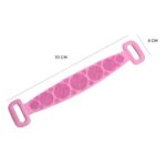Perie de corp tip banda 2in1 pentru baie, din silicon pentru curatare, exfoliere si masaj corporal, roz 70 cm - imagine 3