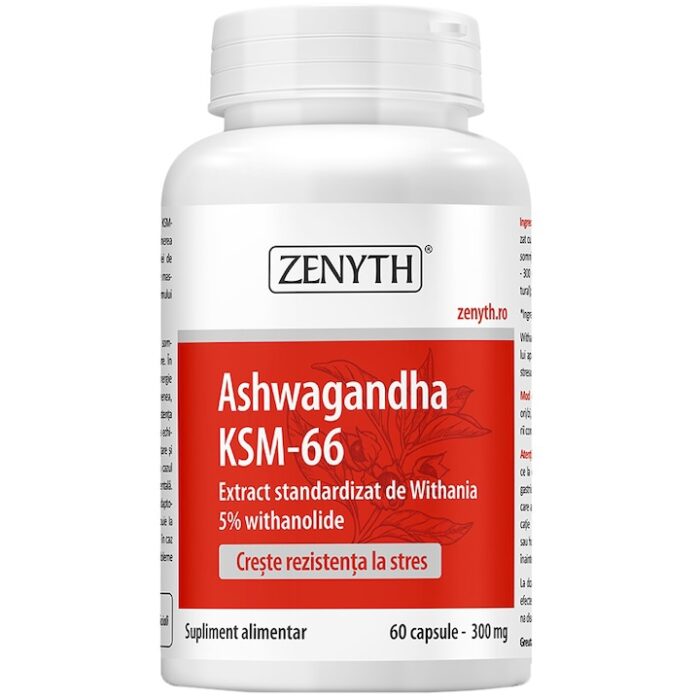Supliment alimentar Ashwagandha KSM-66, Zenyth, 60 capsule - imagine 1