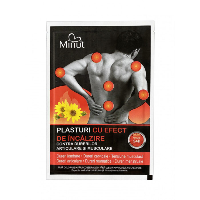 Plasture cu arnica Minut, cu efect de incalzire, 9x14 cm - imagine 1