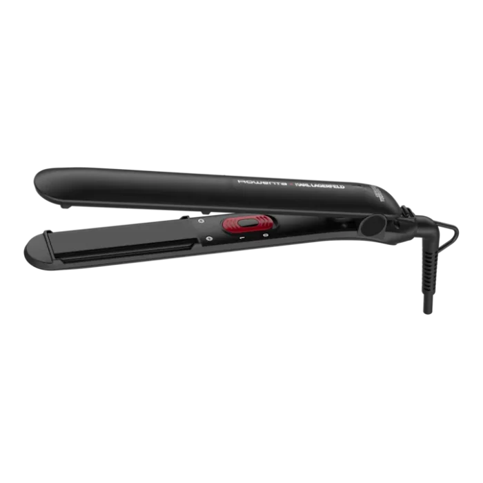Placa de indreptat parul Rowenta EasyLiss Karl Lagerfeld SF161LF0, Ceramic Tourmaline, 200 °C, placi inteligente, functie Straight & Curl, incalzire rapida, cablu 1.8m, negru&rosu - imagine 1