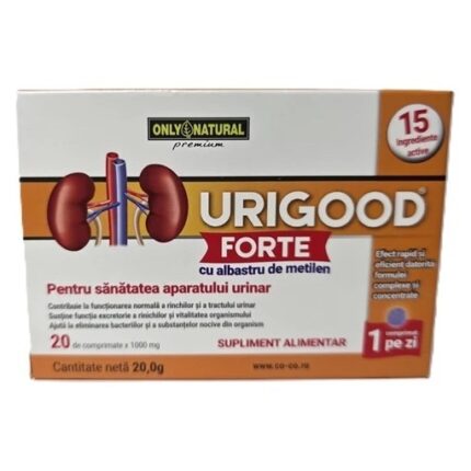 Comprimate UriGood Forte pentru sanatatea aparatului urinar, 20 comprimate x 1000mg, albastru de metilen
