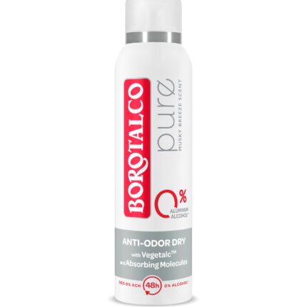 Deodorant Spray Borotalco Pure Grey, 0% saruri de aluminiu, 150 ml