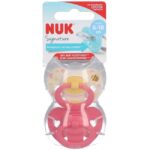 Set de 2 bucati de suzete NUK Signature, silicon, Forma Ordodintica, 6-18 luni