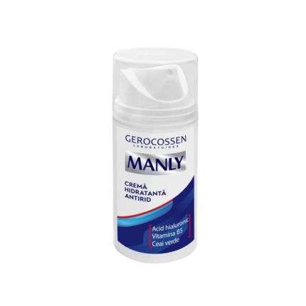 Crema hidratanta antirid cu Acid hialuronic, Vitamina B5 si Ceai verde, Manly 100 ml, Gerocossen