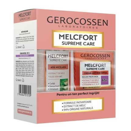 Set crema antirid 65+ SPF10 și apă micelară Melcfort Supreme Care, 50 ml și 300 ml