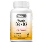 Vitamina D3+K2, Zenyth, 120 capsule