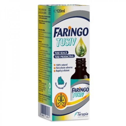Sirop pentru tuse pe baza de plante Faringo Tusiv, 120 ml, Terapia – imagine 2