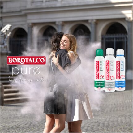 Deodorant Spray Borotalco Pure Original, 0% saruri de aluminiu, 150 ml – imagine 2
