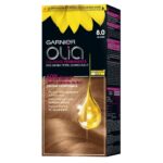 Vopsea de par permanenta fara amoniac Garnier Olia 8.13 Sandy Blonde, 112 ml – imagine 3
