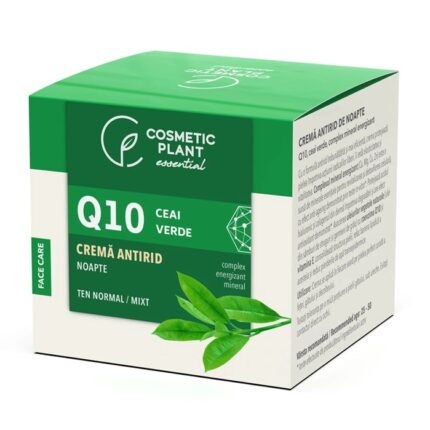 Crema antirid de noapte Q10, ceai verde si complex mineral energizant, 50 ML cosmetic Plant