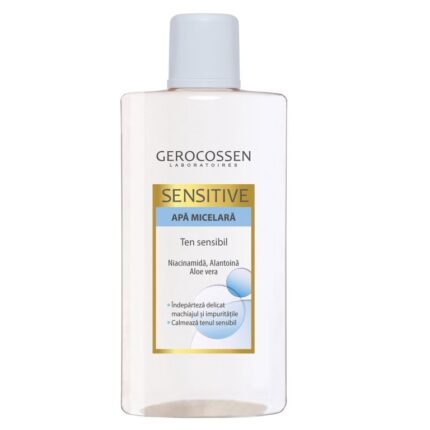 Apa micelara, Calmeaza tenul sensibil, Indeparteaza delicat machiajul, Curata impuritatile, Sensitive 300 ml, Gerocossen