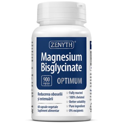 Suplimente alimentare Magnesium Bisglycinate Optimum, Magneziu Bisglicinat, Zenyth, 60 capsule