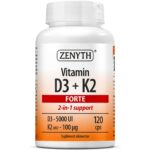 Vitamina D3+K2 Forte, Zenyth, 120 capsule