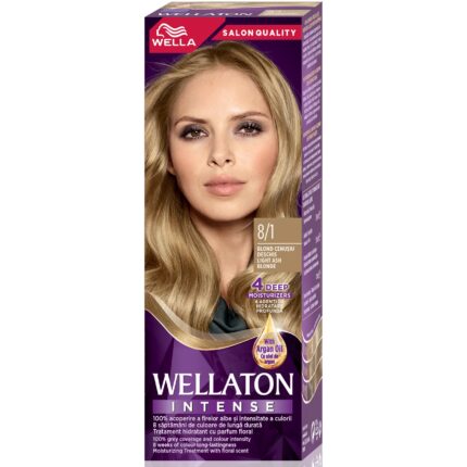 Vopsea de par permanenta Wellaton Blond cenusiu deschis 8/1, 110ml – imagine 2