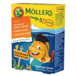 Peștișori gumați Omega 3 Möller's, cu aromă de lămâie și portocale, 36 jeleuri