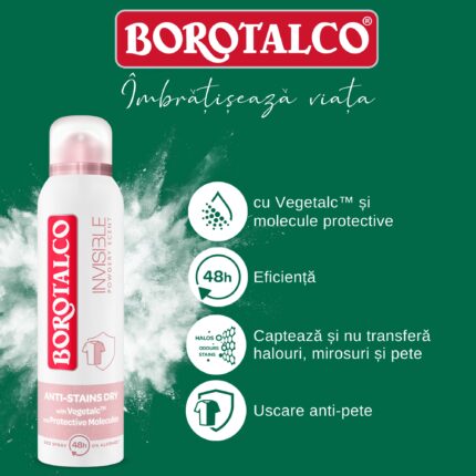 Deodorant Spray Antiperspirant Borotalco Invisible Pink, 150 ml – imagine 2