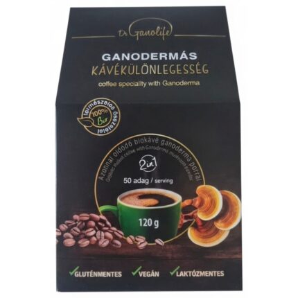 Cafea instant cu Ganoderma, 120 g, fără gluten, vegană, fără lactoză, 50 porții