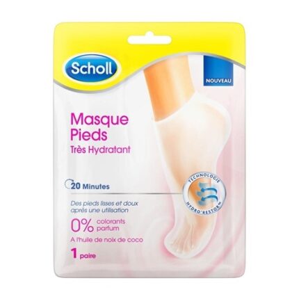 Sosete-masca foarte hidratanta pentru picioare Scholl 20 minute imbogatit cu Ulei de Cocos, 1 pereche