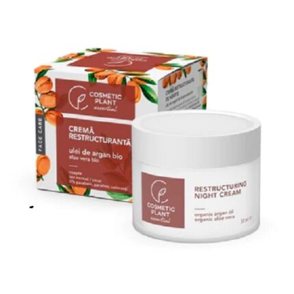 Crema restructuranta de noapte Cosmetic Plant cu ulei de argan bio si extract bio de aloe vera, 50 ml