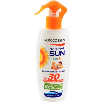 Lotiune pentru protectie solara copii Gerocossen Natural Sun SPF30, 200 ml