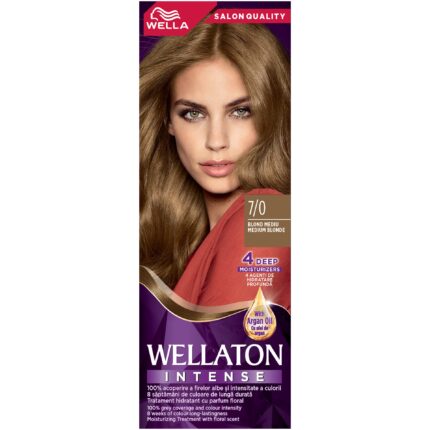 Vopsea de par permanenta Wellaton Blond mediu 7/0, 110ml