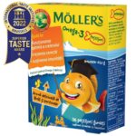 Peștișori gumați Omega 3 Möller's, cu aromă de lămâie și portocale, 36 jeleuri