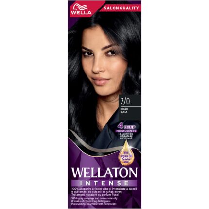 Vopsea de par permanenta Wellaton Negru 2/0, 110ml