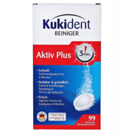 Tablete efervescente pentru curatarea si igienizarea protezei dentare, 99 buc, Kukident Aktiv Plus