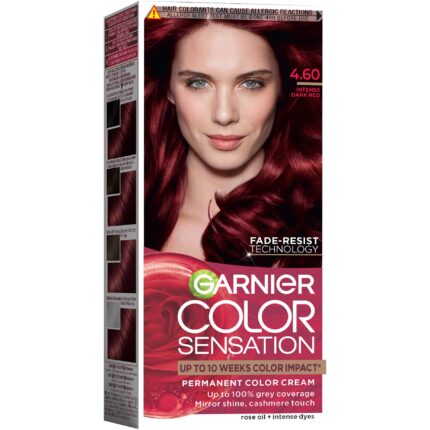 Vopsea de par permanenta cu amoniac Garnier Color Sensation 4.60 Intense Dark Red, 112 ml