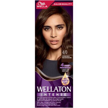Vopsea de par permanenta Wellaton Saten mediu 4/0, 110ml