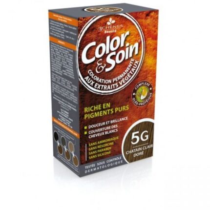 Vopsea de par permanenta 3Chenes, Color & Soin, 135 ml, 5G, Saten deschis auriu