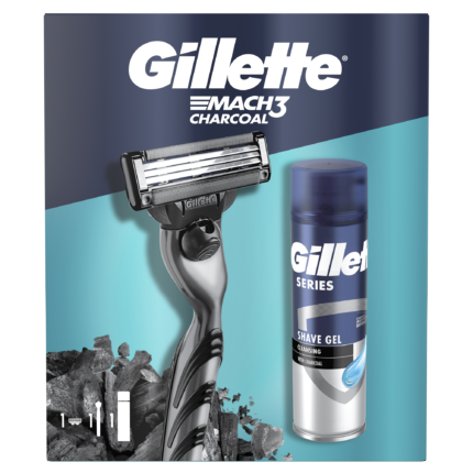 Set cadou Gillette Mach3: Aparat de ras + Gel de ras cu efect calmant, 75 ml + Cutie reutilizabila – imagine 2