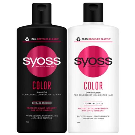 Set ingrijire pentru par Sampon Color pentru par vopsit sau cu suvite, Syoss 440 ml si Balsam Color pentru par vopsit sau cu suvite, Syoss 440 ml