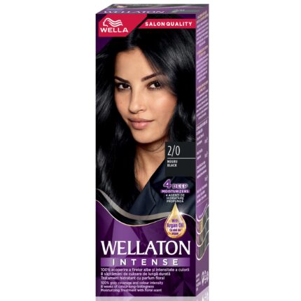 Vopsea de par permanenta Wellaton Negru 2/0, 110ml – imagine 2