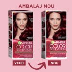 Vopsea de par permanenta cu amoniac Garnier Color Sensation 4.60 Intense Dark Red, 112 ml – imagine 2