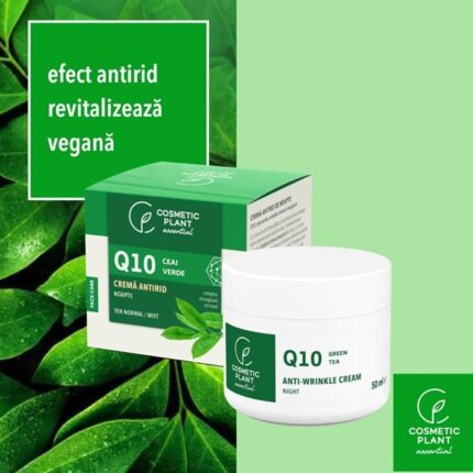 Crema antirid de noapte Q10, ceai verde si complex mineral energizant, 50 ML cosmetic Plant – imagine 2