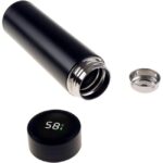 Termos, cu afisaj Led cu ecran tactil, indicator de temperatura, otel inoxidabil, sticla inteligenta, pentru cald sau rece, 500ml, Negru